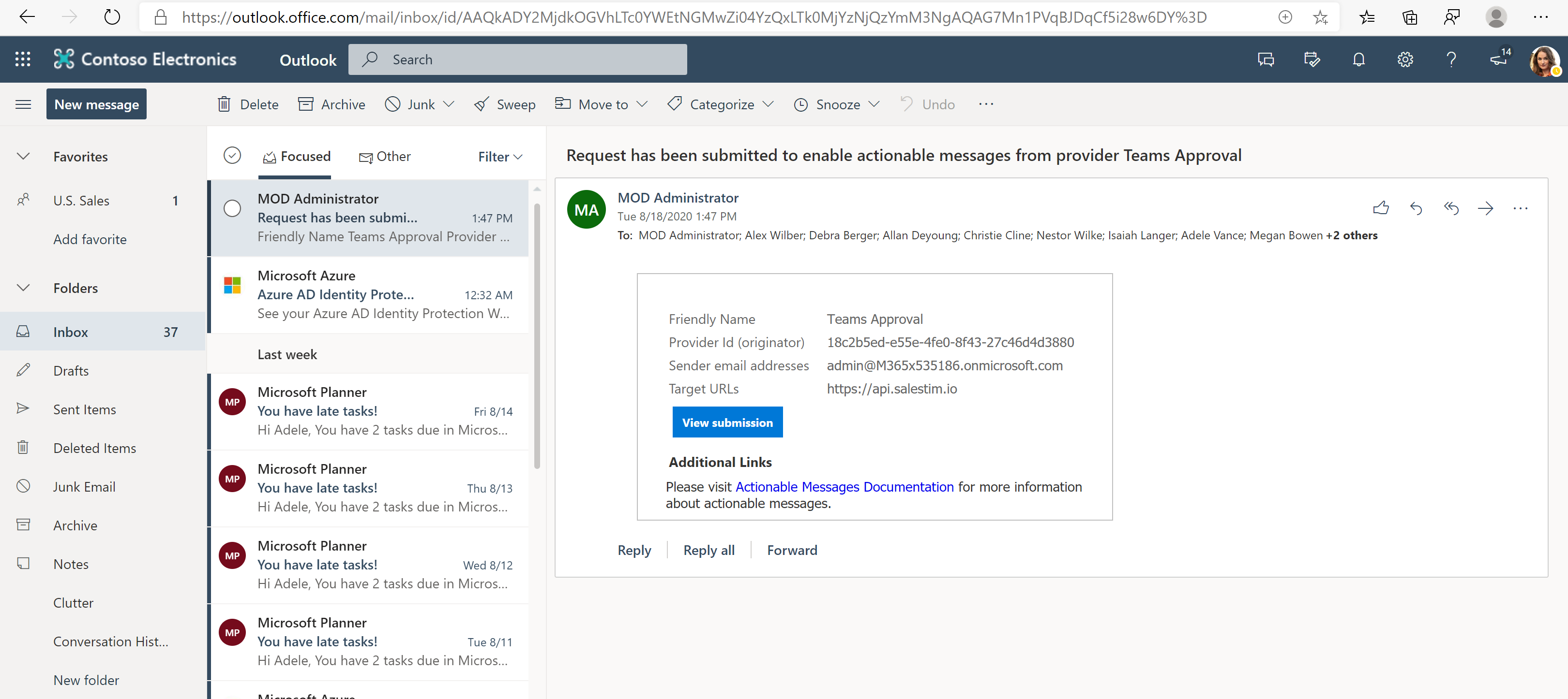 nBold Approval Actionable Message New Provider Approval email