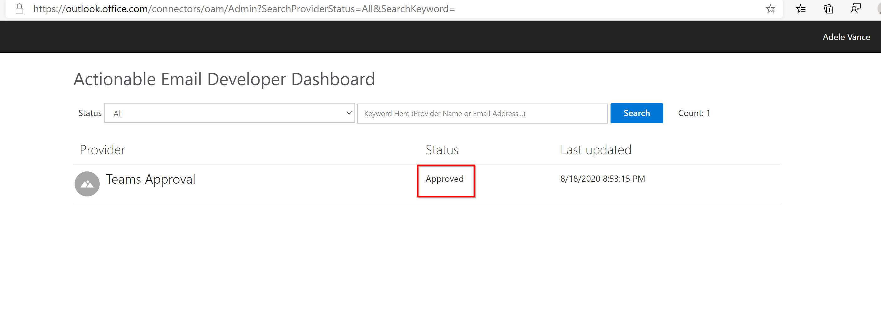 nBold Approval Actionable Message New Provider Approved
